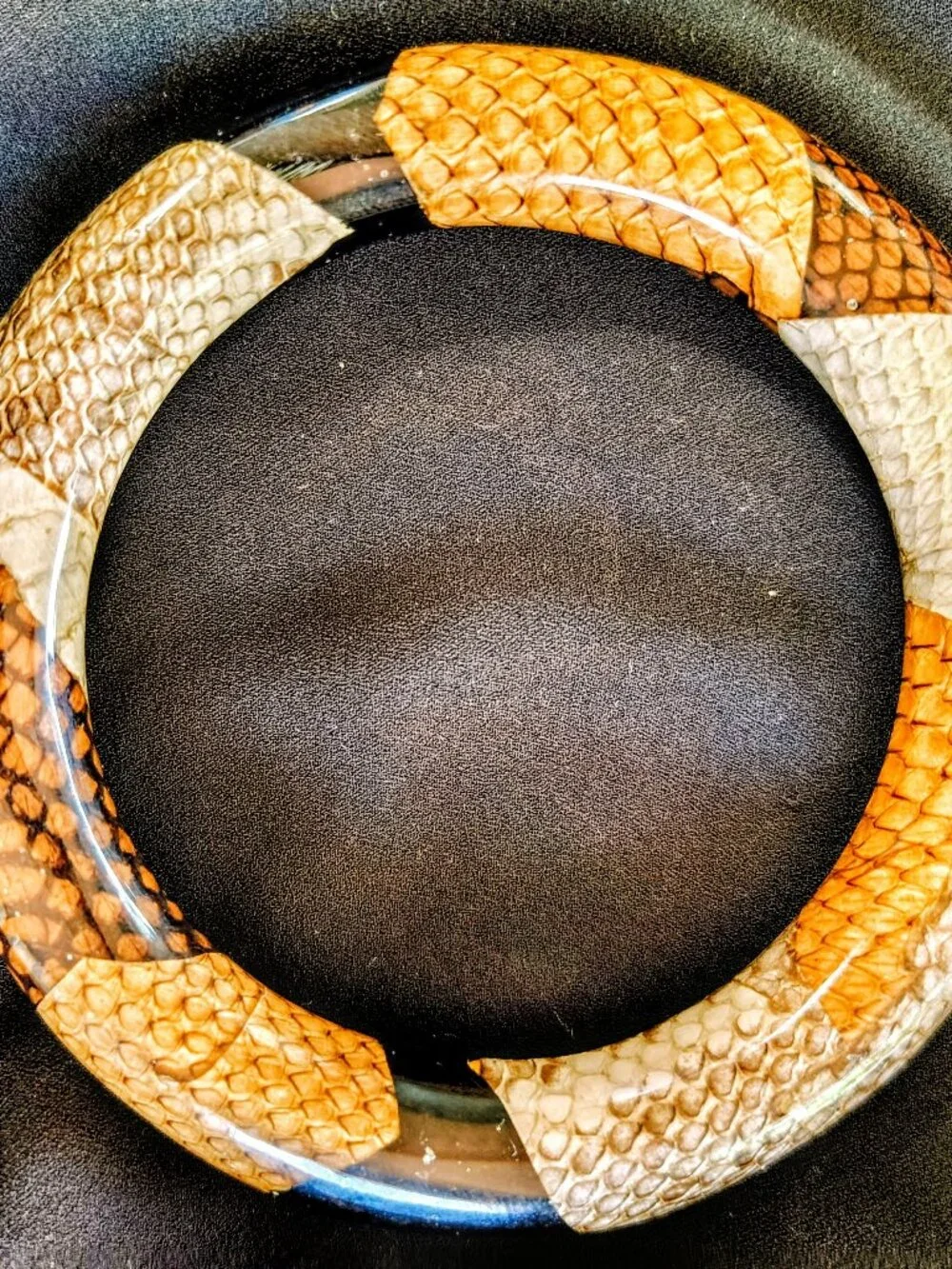 Vintage Snakeskin Style Lucite Bangle
